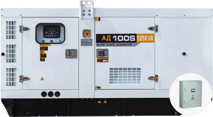 Дизельный генератор EcoPower АД100-T400eco в кожухе с двигателем Ricardo с АВР